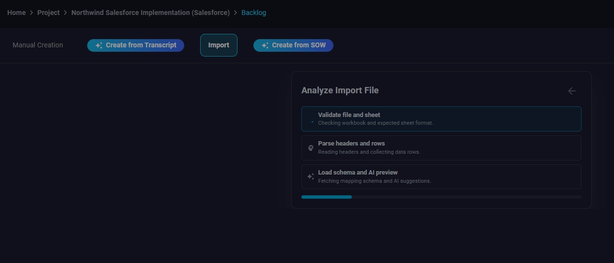 Import mapping confirmation