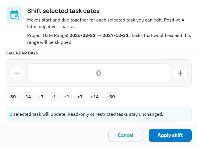 Gantt timeline with phase groupings
