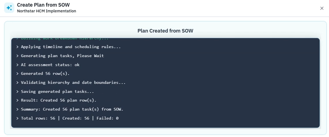 Import and build plan structure
