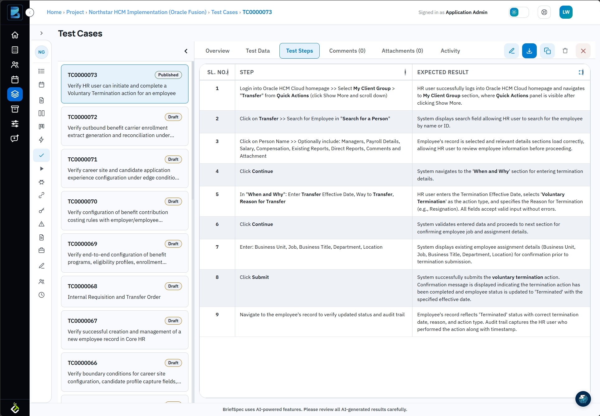 Testing team assignment